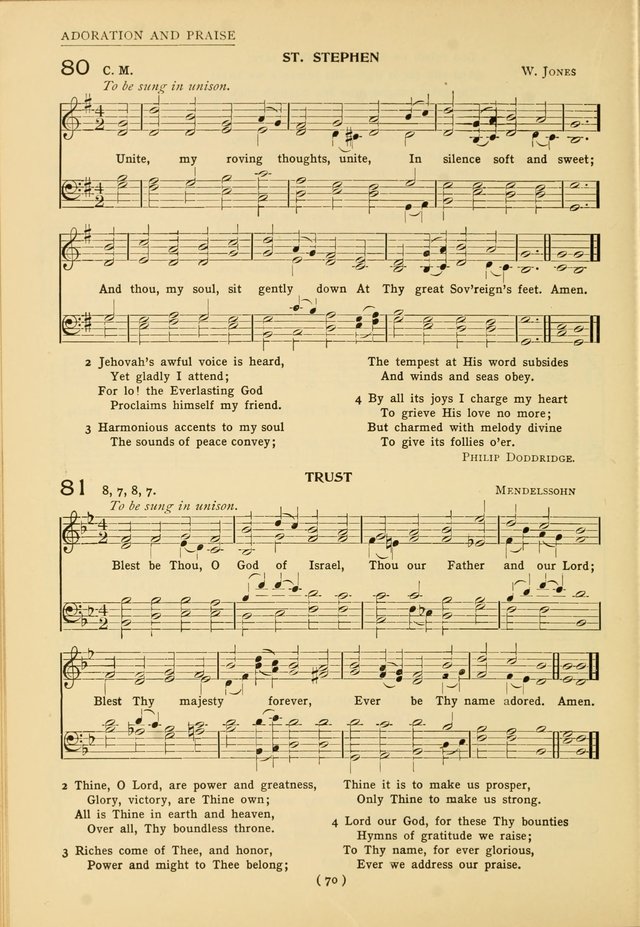 University Hymns: with tunes arranged for men