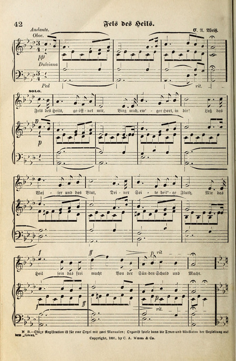 Unser Kirchenchor: eine Sammlung geistlicher Lieder für gemischten Chor page 42