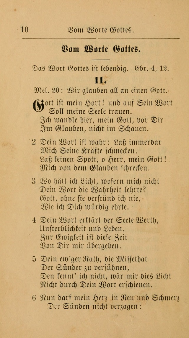 Unparteiische Liedersammlung: zum Gebrauch beim Oeffentlichen Gottesdienst und zur häuslichen Erbauung. (Revidirt und vermehrt) page 10