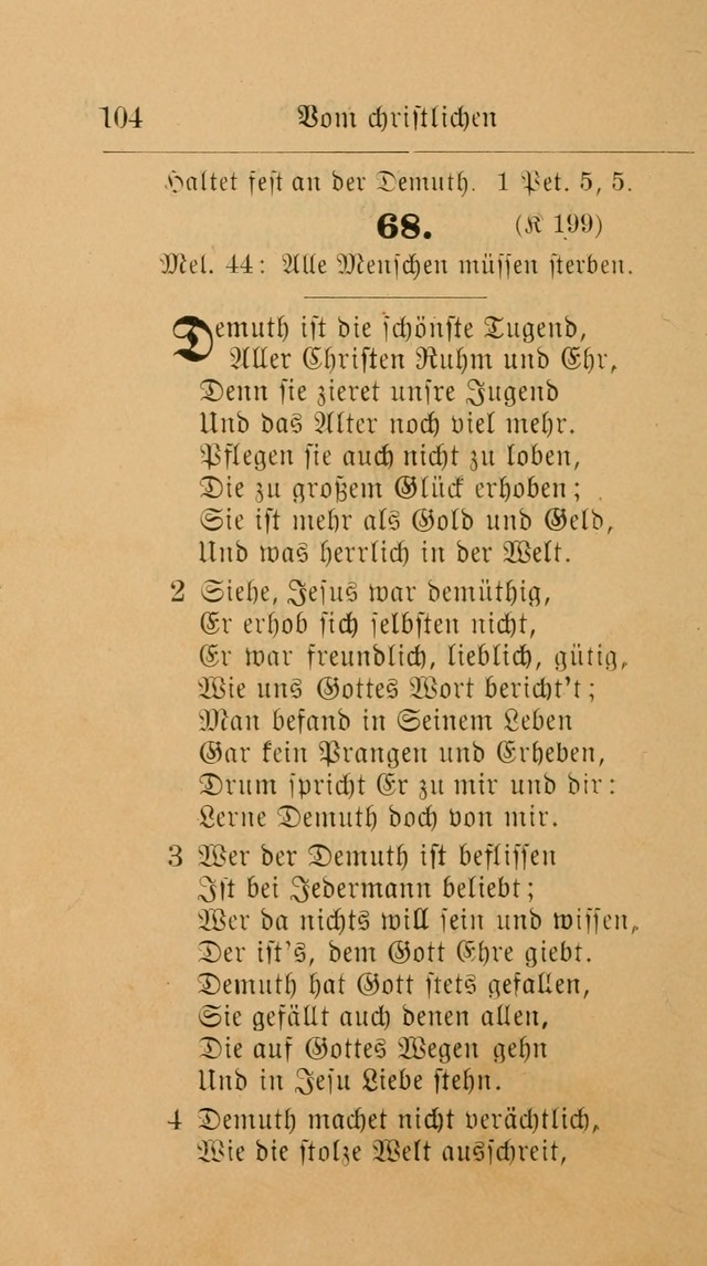 Unparteiische Liedersammlung: zum Gebrauch beim Oeffentlichen Gottesdienst und zur häuslichen Erbauung. (Revidirt und vermehrt) page 104