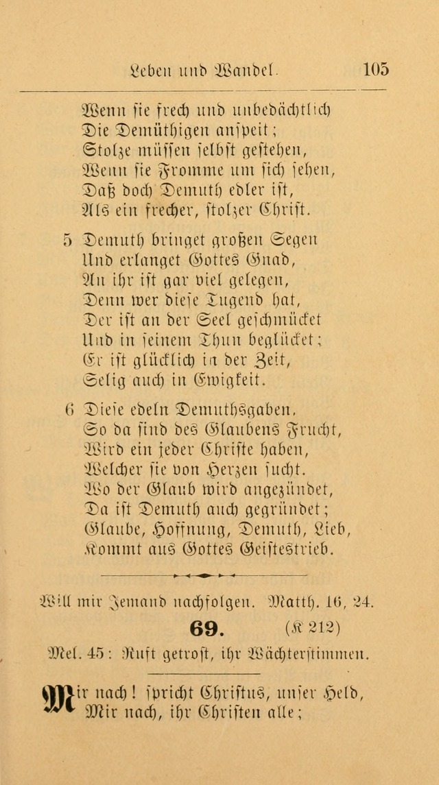 Unparteiische Liedersammlung: zum Gebrauch beim Oeffentlichen Gottesdienst und zur häuslichen Erbauung. (Revidirt und vermehrt) page 105