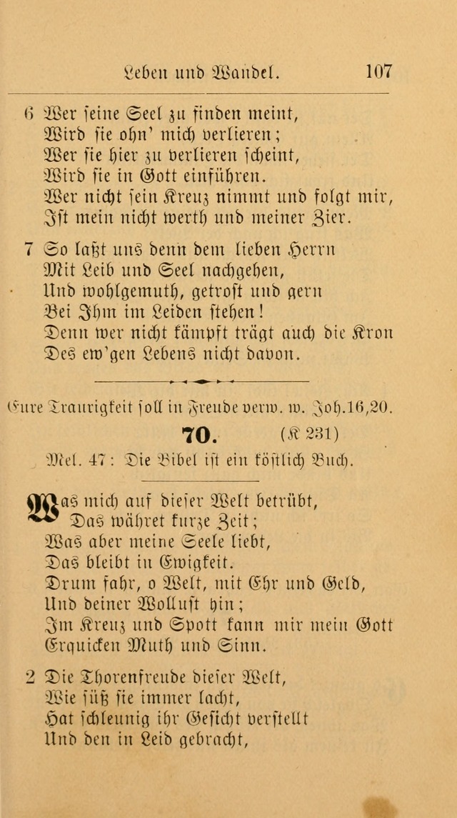 Unparteiische Liedersammlung: zum Gebrauch beim Oeffentlichen Gottesdienst und zur häuslichen Erbauung. (Revidirt und vermehrt) page 107