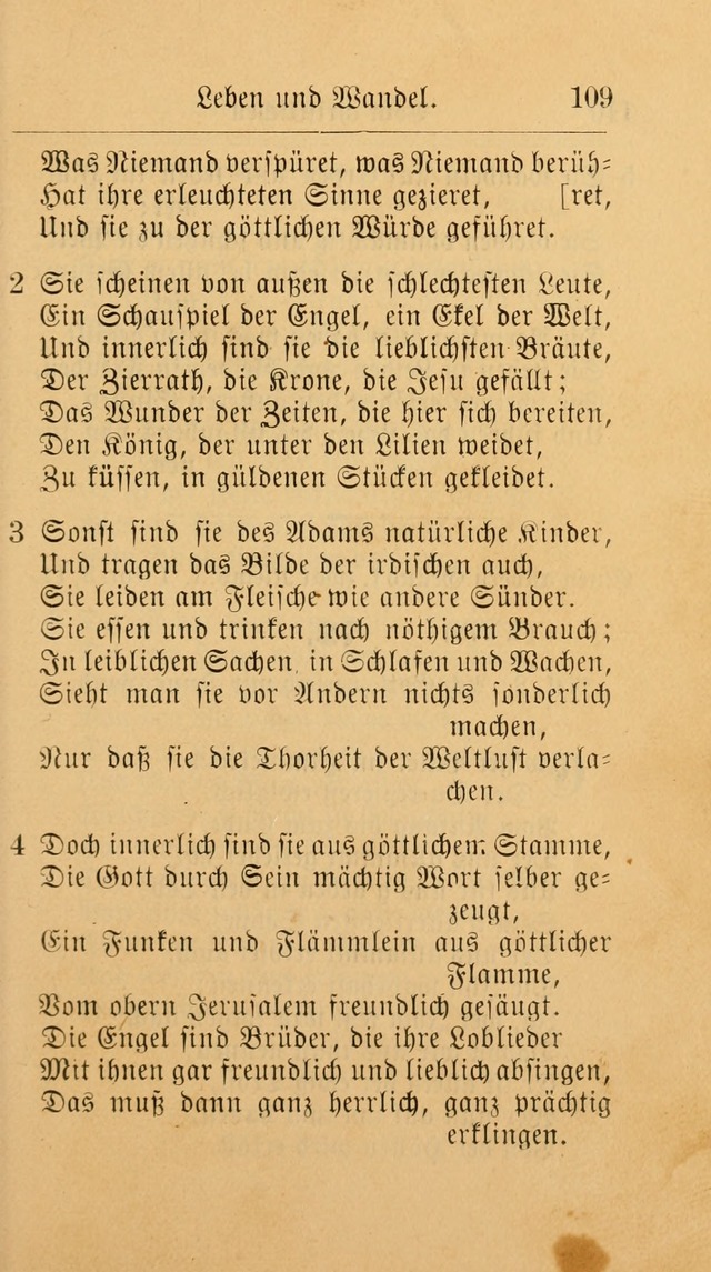 Unparteiische Liedersammlung: zum Gebrauch beim Oeffentlichen Gottesdienst und zur häuslichen Erbauung. (Revidirt und vermehrt) page 109