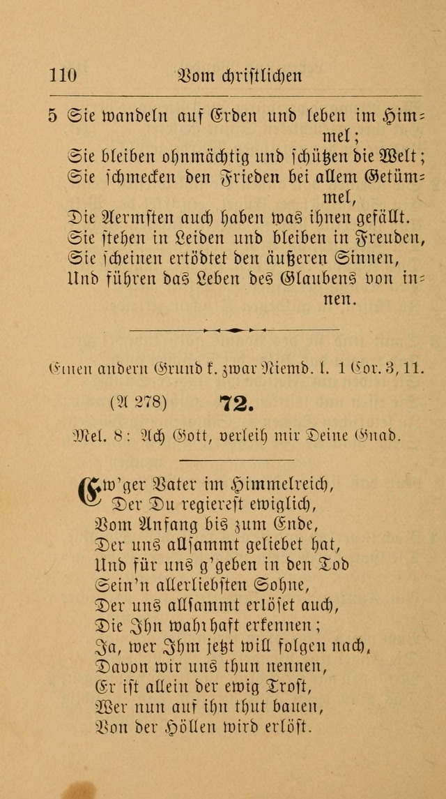 Unparteiische Liedersammlung: zum Gebrauch beim Oeffentlichen Gottesdienst und zur häuslichen Erbauung. (Revidirt und vermehrt) page 110