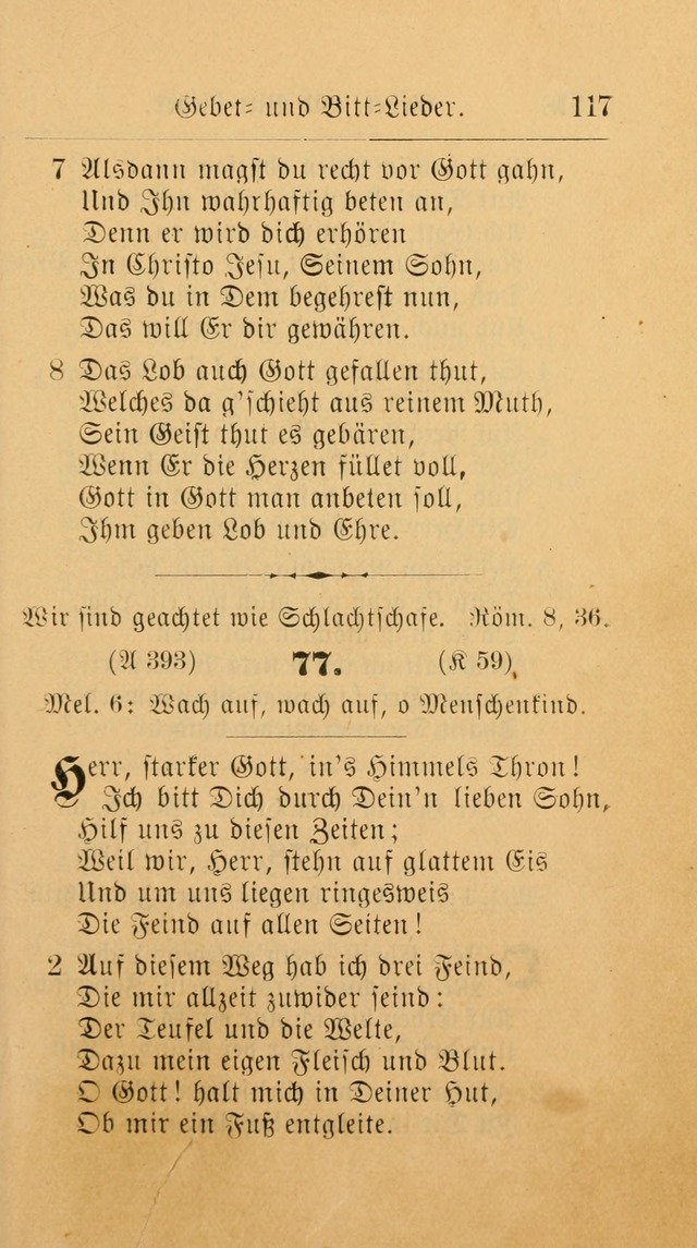 Unparteiische Liedersammlung: zum Gebrauch beim Oeffentlichen Gottesdienst und zur häuslichen Erbauung. (Revidirt und vermehrt) page 117