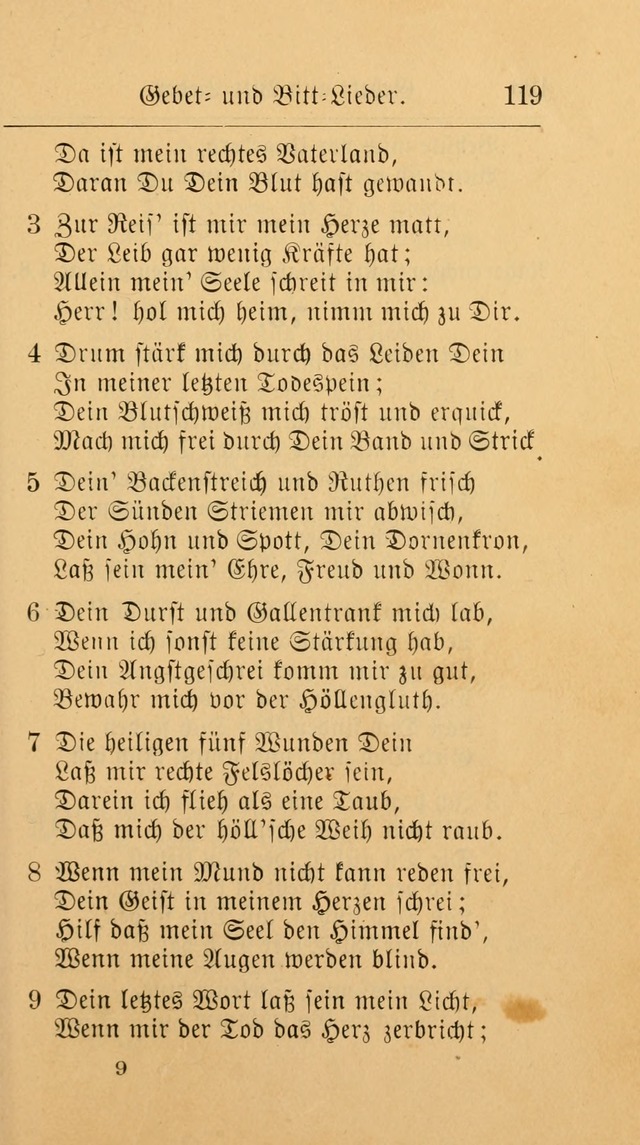 Unparteiische Liedersammlung: zum Gebrauch beim Oeffentlichen Gottesdienst und zur häuslichen Erbauung. (Revidirt und vermehrt) page 119