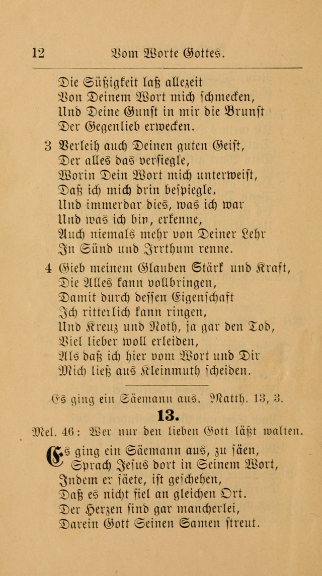 Unparteiische Liedersammlung: zum Gebrauch beim Oeffentlichen Gottesdienst und zur häuslichen Erbauung. (Revidirt und vermehrt) page 12