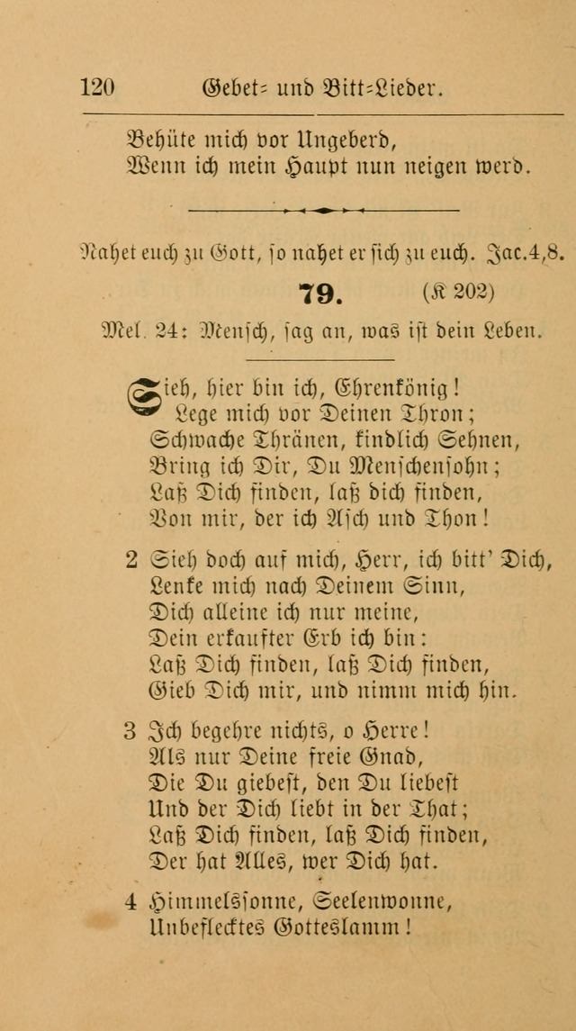 Unparteiische Liedersammlung: zum Gebrauch beim Oeffentlichen Gottesdienst und zur häuslichen Erbauung. (Revidirt und vermehrt) page 120