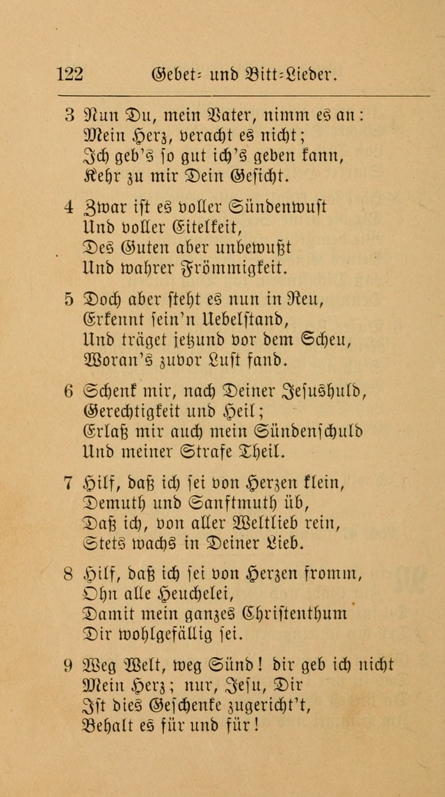 Unparteiische Liedersammlung: zum Gebrauch beim Oeffentlichen Gottesdienst und zur häuslichen Erbauung. (Revidirt und vermehrt) page 122