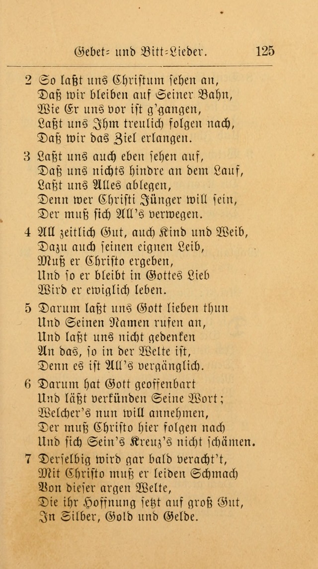 Unparteiische Liedersammlung: zum Gebrauch beim Oeffentlichen Gottesdienst und zur häuslichen Erbauung. (Revidirt und vermehrt) page 125