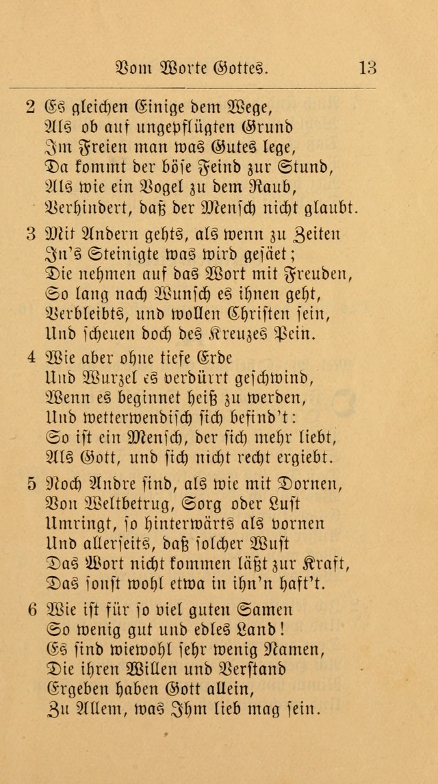 Unparteiische Liedersammlung: zum Gebrauch beim Oeffentlichen Gottesdienst und zur häuslichen Erbauung. (Revidirt und vermehrt) page 13