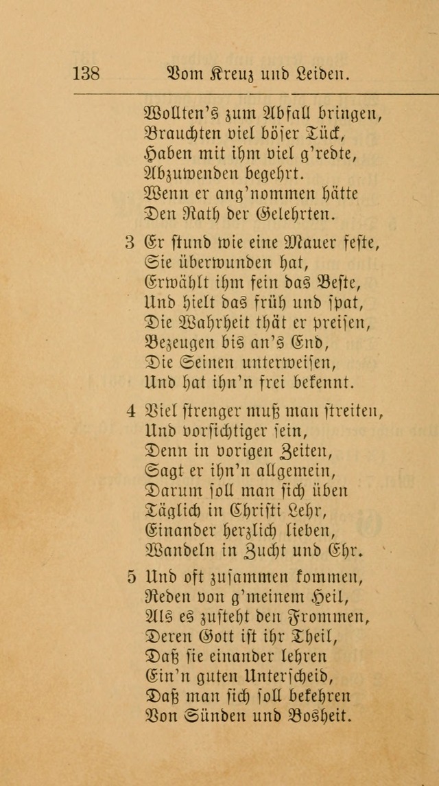 Unparteiische Liedersammlung: zum Gebrauch beim Oeffentlichen Gottesdienst und zur häuslichen Erbauung. (Revidirt und vermehrt) page 138