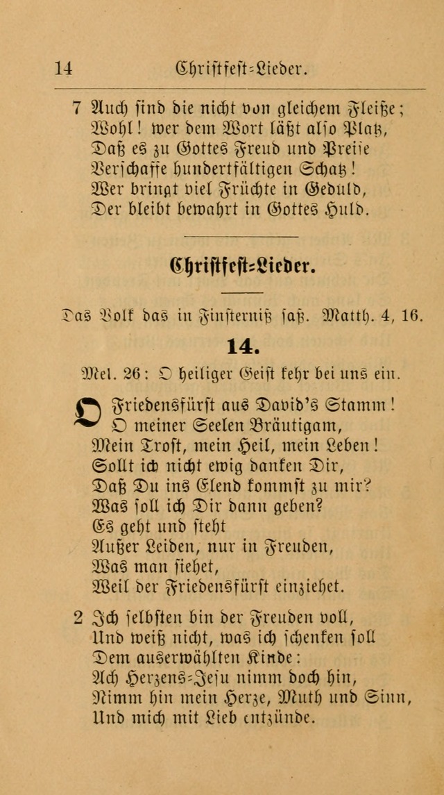 Unparteiische Liedersammlung: zum Gebrauch beim Oeffentlichen Gottesdienst und zur häuslichen Erbauung. (Revidirt und vermehrt) page 14