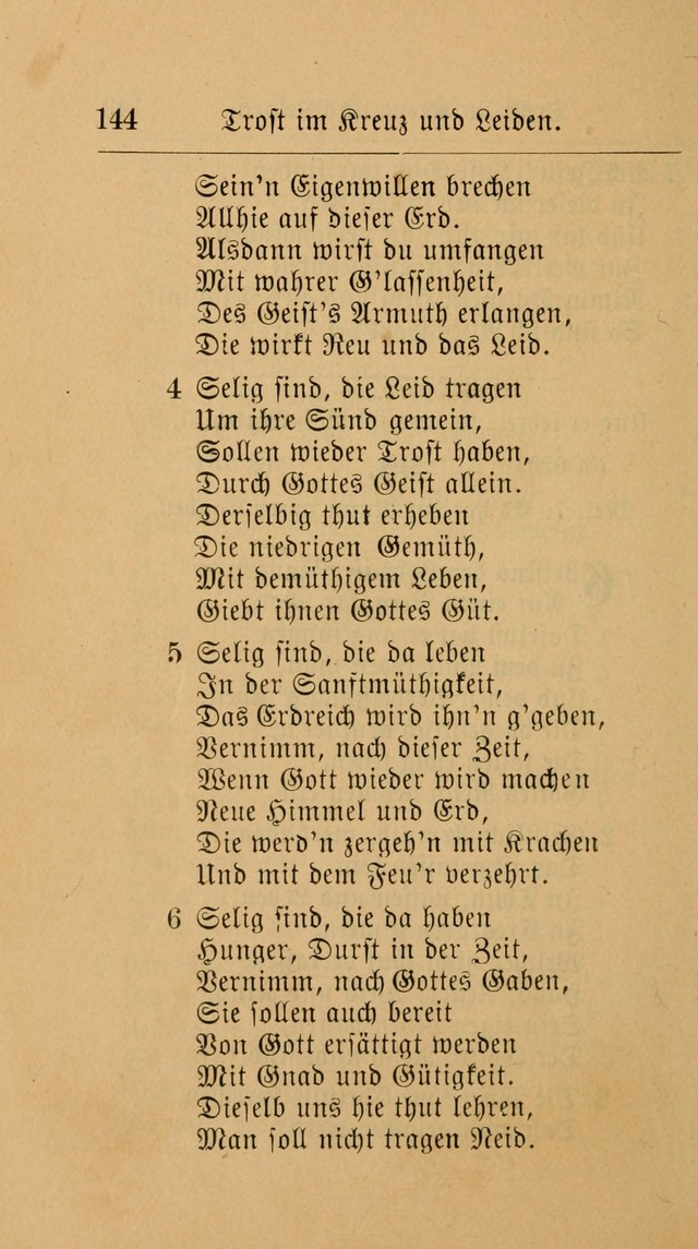 Unparteiische Liedersammlung: zum Gebrauch beim Oeffentlichen Gottesdienst und zur häuslichen Erbauung. (Revidirt und vermehrt) page 144