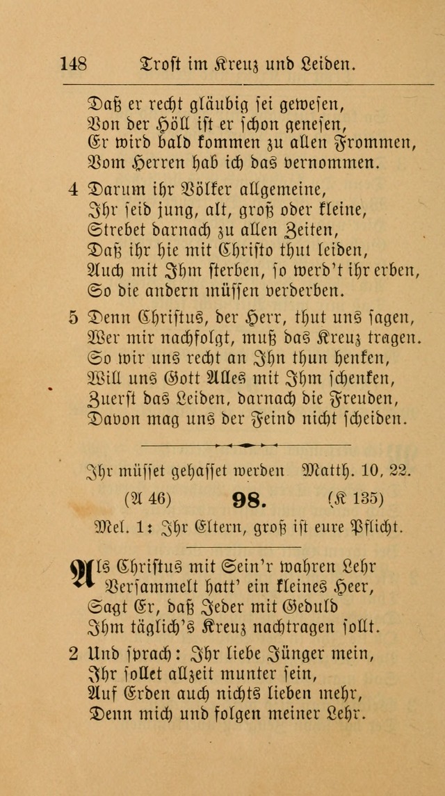 Unparteiische Liedersammlung: zum Gebrauch beim Oeffentlichen Gottesdienst und zur häuslichen Erbauung. (Revidirt und vermehrt) page 148