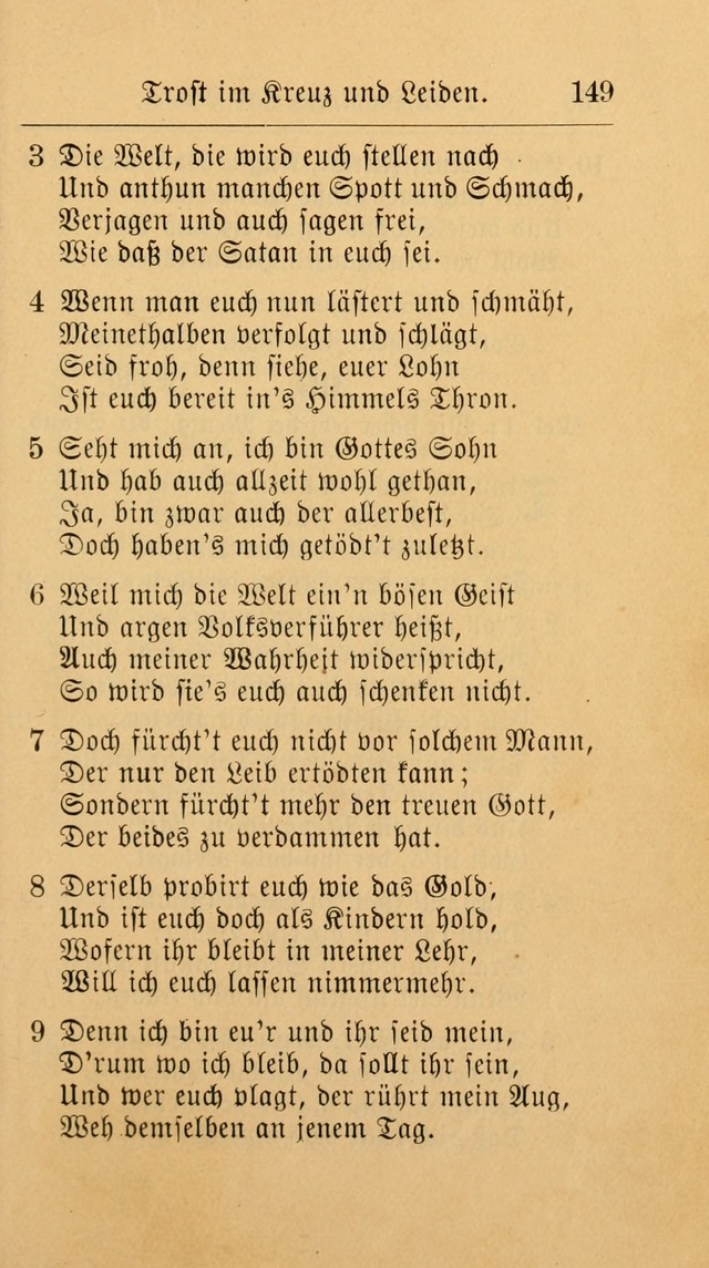 Unparteiische Liedersammlung: zum Gebrauch beim Oeffentlichen Gottesdienst und zur häuslichen Erbauung. (Revidirt und vermehrt) page 149