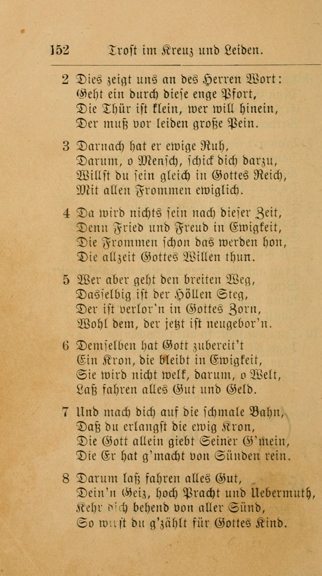 Unparteiische Liedersammlung: zum Gebrauch beim Oeffentlichen Gottesdienst und zur häuslichen Erbauung. (Revidirt und vermehrt) page 152