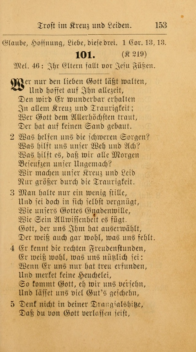 Unparteiische Liedersammlung: zum Gebrauch beim Oeffentlichen Gottesdienst und zur häuslichen Erbauung. (Revidirt und vermehrt) page 153