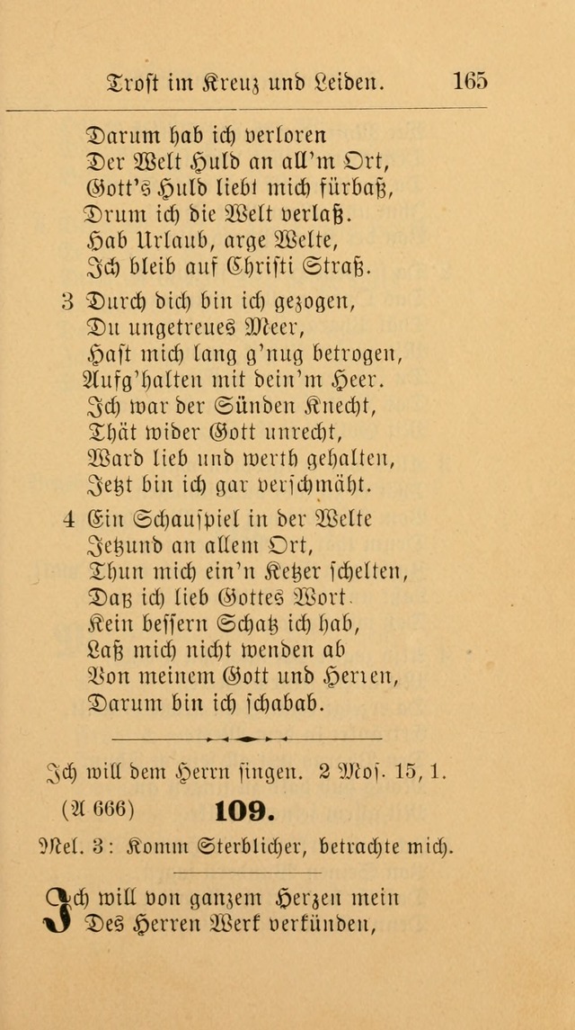 Unparteiische Liedersammlung: zum Gebrauch beim Oeffentlichen Gottesdienst und zur häuslichen Erbauung. (Revidirt und vermehrt) page 165