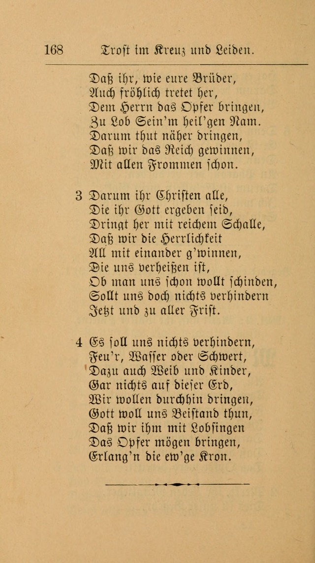 Unparteiische Liedersammlung: zum Gebrauch beim Oeffentlichen Gottesdienst und zur häuslichen Erbauung. (Revidirt und vermehrt) page 168