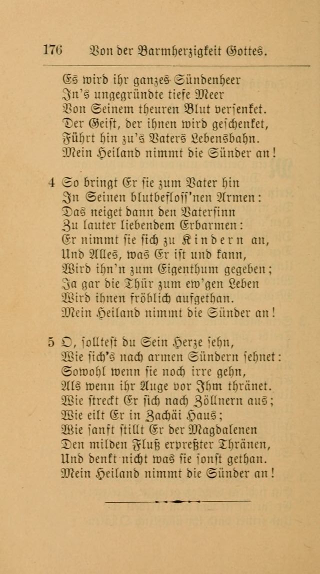 Unparteiische Liedersammlung: zum Gebrauch beim Oeffentlichen Gottesdienst und zur häuslichen Erbauung. (Revidirt und vermehrt) page 176