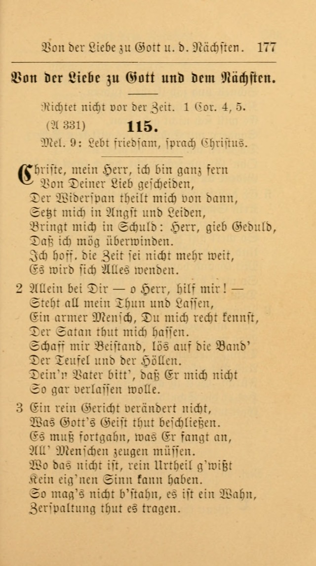 Unparteiische Liedersammlung: zum Gebrauch beim Oeffentlichen Gottesdienst und zur häuslichen Erbauung. (Revidirt und vermehrt) page 177