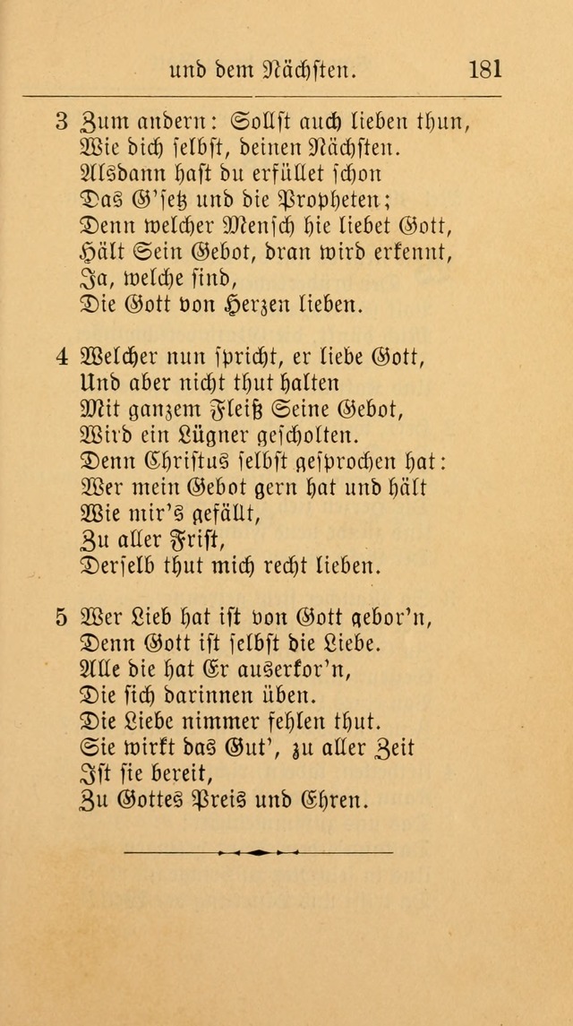 Unparteiische Liedersammlung: zum Gebrauch beim Oeffentlichen Gottesdienst und zur häuslichen Erbauung. (Revidirt und vermehrt) page 181