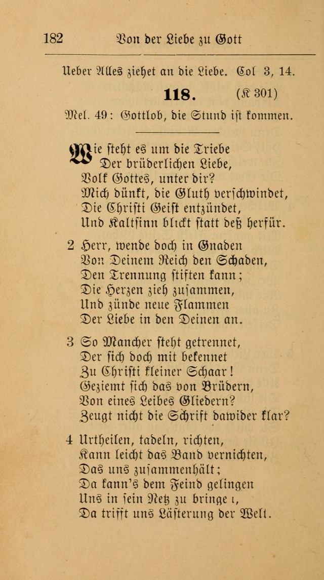 Unparteiische Liedersammlung: zum Gebrauch beim Oeffentlichen Gottesdienst und zur häuslichen Erbauung. (Revidirt und vermehrt) page 182