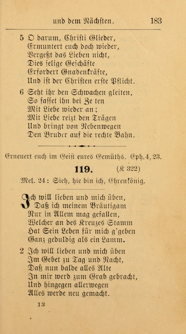 Unparteiische Liedersammlung: zum Gebrauch beim Oeffentlichen Gottesdienst und zur häuslichen Erbauung. (Revidirt und vermehrt) page 183