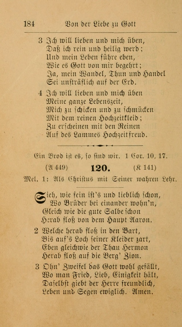 Unparteiische Liedersammlung: zum Gebrauch beim Oeffentlichen Gottesdienst und zur häuslichen Erbauung. (Revidirt und vermehrt) page 184