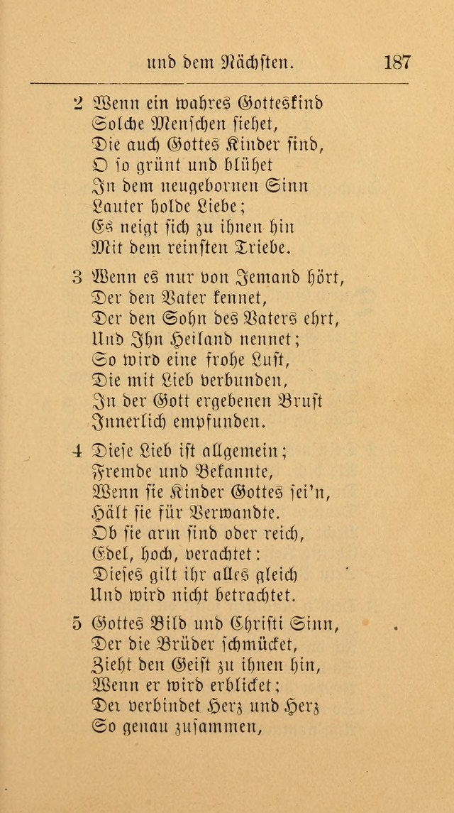 Unparteiische Liedersammlung: zum Gebrauch beim Oeffentlichen Gottesdienst und zur häuslichen Erbauung. (Revidirt und vermehrt) page 187