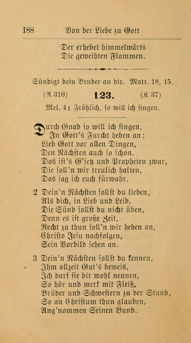 Unparteiische Liedersammlung: zum Gebrauch beim Oeffentlichen Gottesdienst und zur häuslichen Erbauung. (Revidirt und vermehrt) page 188