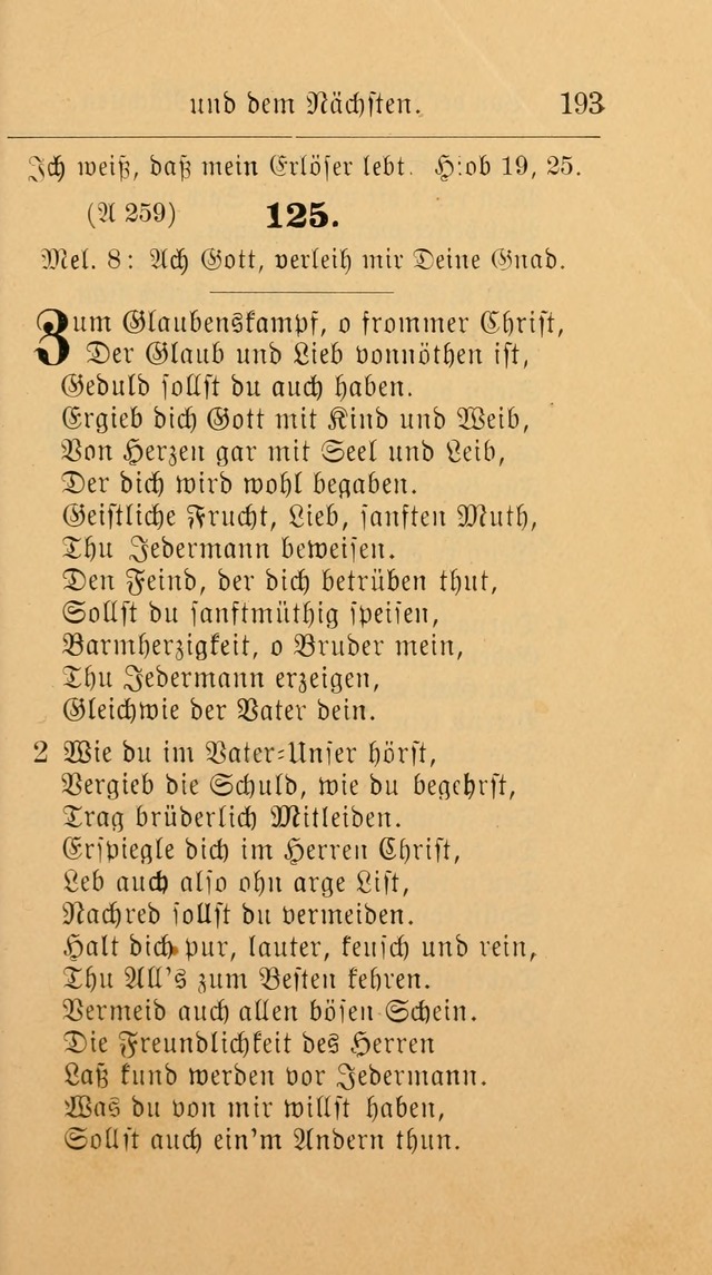 Unparteiische Liedersammlung: zum Gebrauch beim Oeffentlichen Gottesdienst und zur häuslichen Erbauung. (Revidirt und vermehrt) page 193