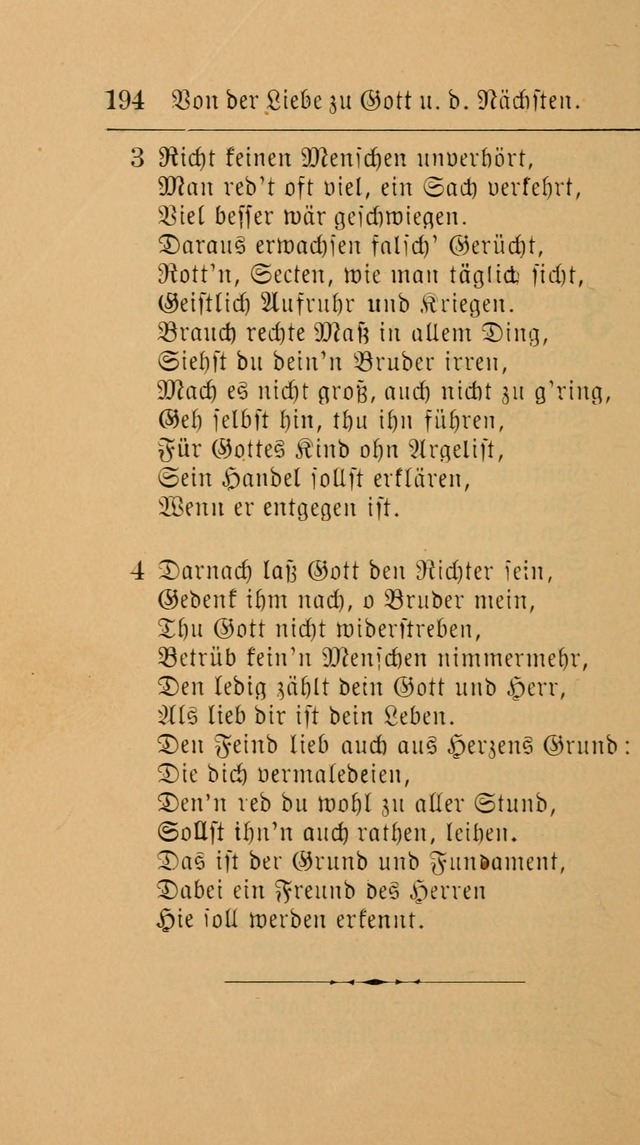 Unparteiische Liedersammlung: zum Gebrauch beim Oeffentlichen Gottesdienst und zur häuslichen Erbauung. (Revidirt und vermehrt) page 194