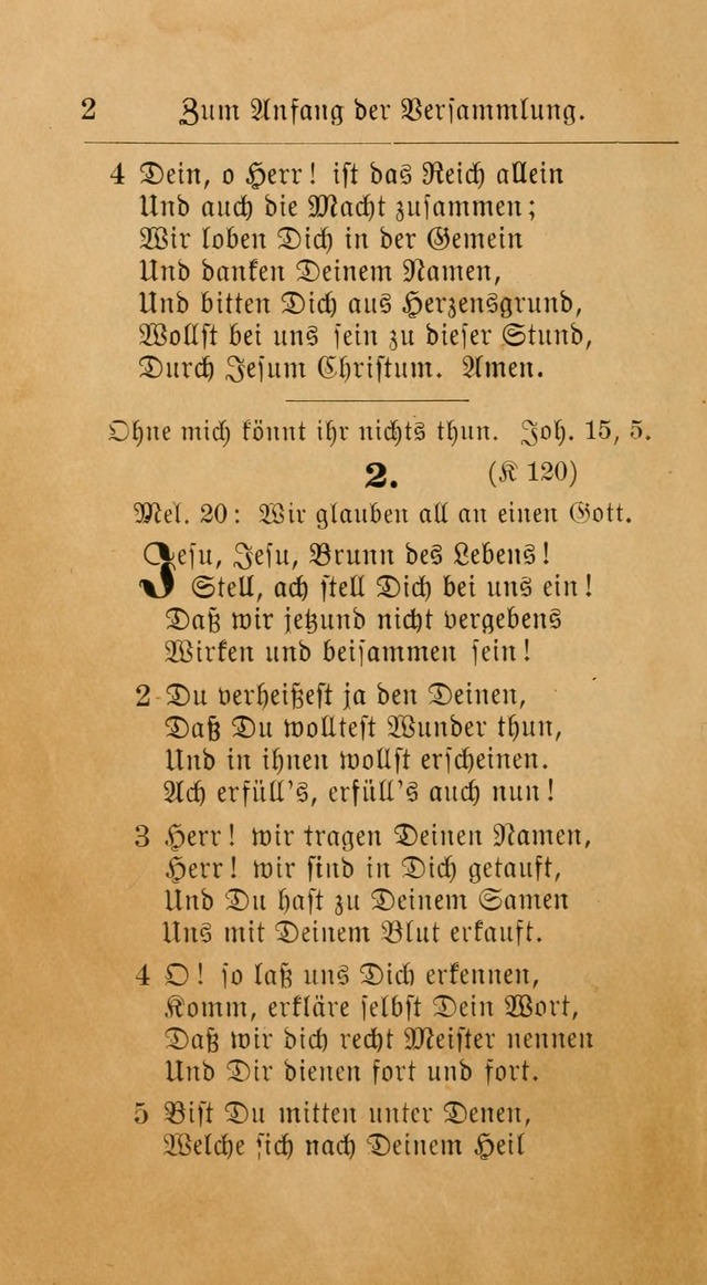 Unparteiische Liedersammlung: zum Gebrauch beim Oeffentlichen Gottesdienst und zur häuslichen Erbauung. (Revidirt und vermehrt) page 2