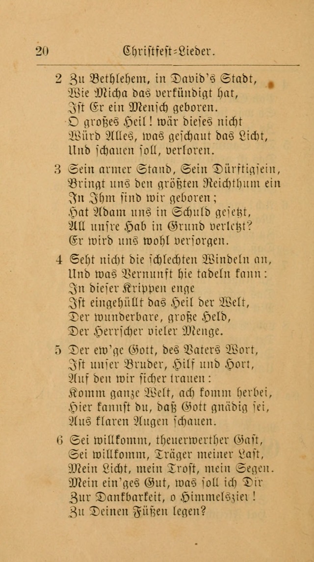 Unparteiische Liedersammlung: zum Gebrauch beim Oeffentlichen Gottesdienst und zur häuslichen Erbauung. (Revidirt und vermehrt) page 20