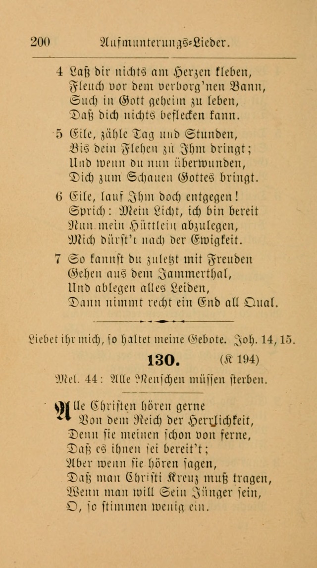 Unparteiische Liedersammlung: zum Gebrauch beim Oeffentlichen Gottesdienst und zur häuslichen Erbauung. (Revidirt und vermehrt) page 200