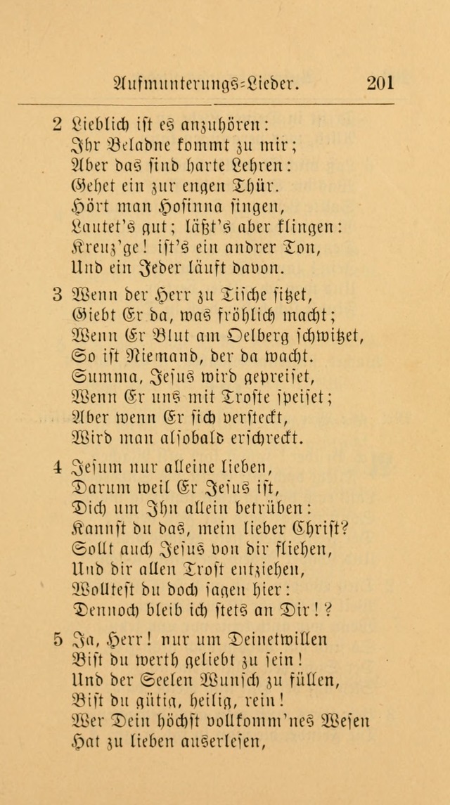 Unparteiische Liedersammlung: zum Gebrauch beim Oeffentlichen Gottesdienst und zur häuslichen Erbauung. (Revidirt und vermehrt) page 201