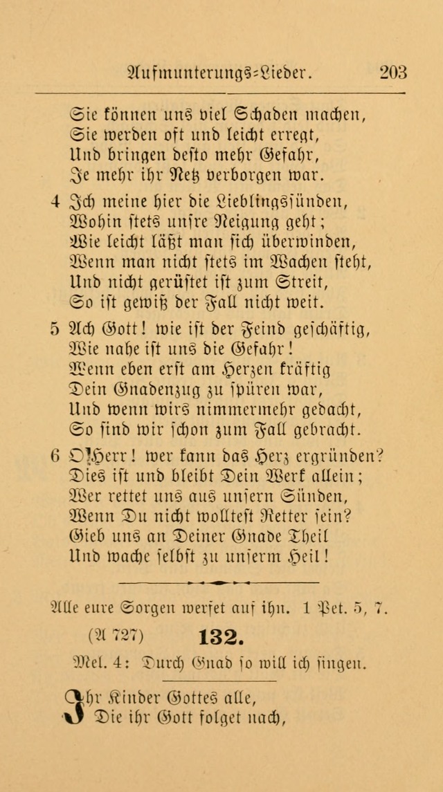 Unparteiische Liedersammlung: zum Gebrauch beim Oeffentlichen Gottesdienst und zur häuslichen Erbauung. (Revidirt und vermehrt) page 203