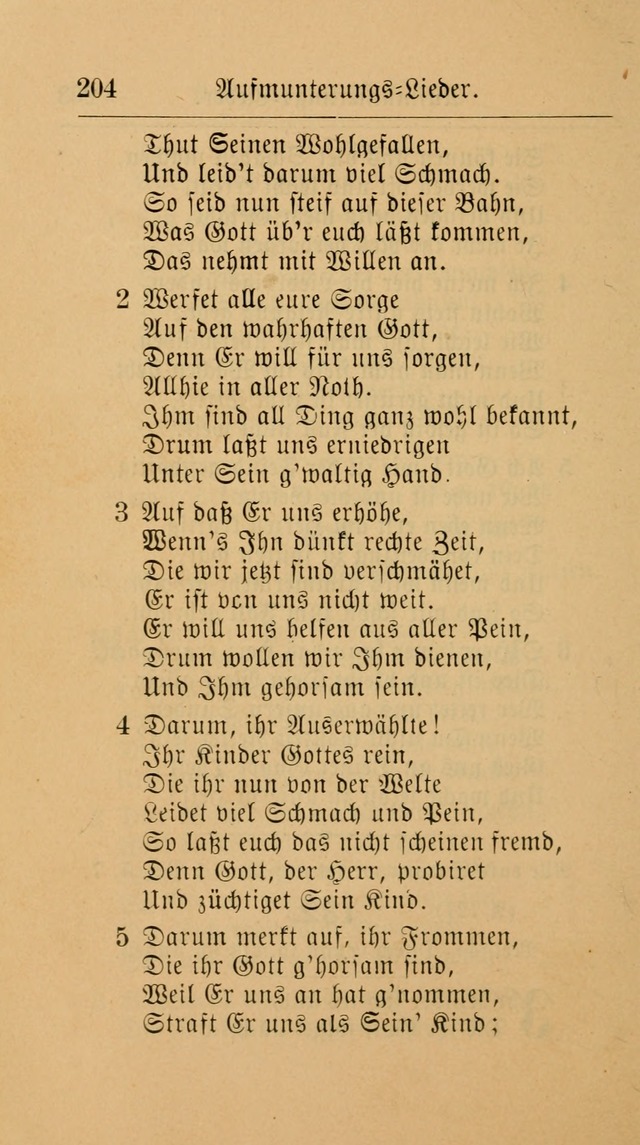 Unparteiische Liedersammlung: zum Gebrauch beim Oeffentlichen Gottesdienst und zur häuslichen Erbauung. (Revidirt und vermehrt) page 204