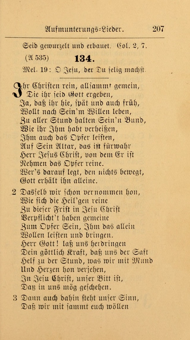 Unparteiische Liedersammlung: zum Gebrauch beim Oeffentlichen Gottesdienst und zur häuslichen Erbauung. (Revidirt und vermehrt) page 207