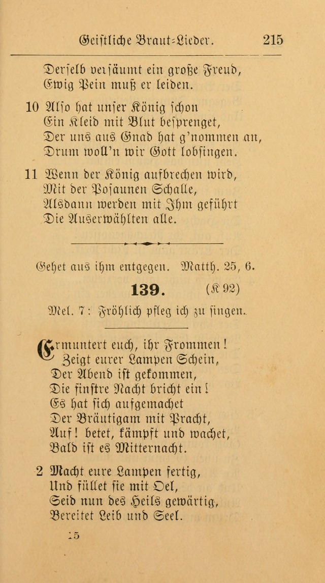 Unparteiische Liedersammlung: zum Gebrauch beim Oeffentlichen Gottesdienst und zur häuslichen Erbauung. (Revidirt und vermehrt) page 215