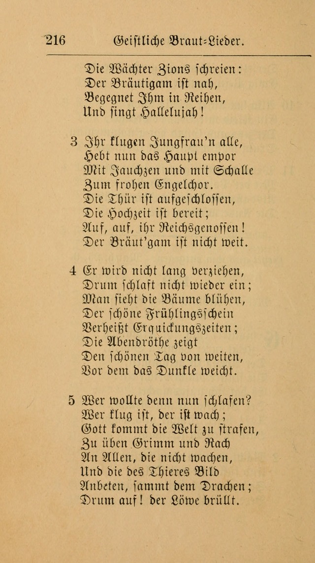 Unparteiische Liedersammlung: zum Gebrauch beim Oeffentlichen Gottesdienst und zur häuslichen Erbauung. (Revidirt und vermehrt) page 216