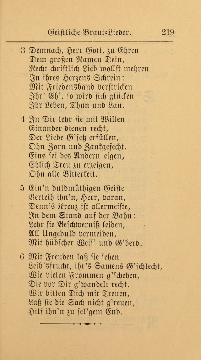 Unparteiische Liedersammlung: zum Gebrauch beim Oeffentlichen Gottesdienst und zur häuslichen Erbauung. (Revidirt und vermehrt) page 219