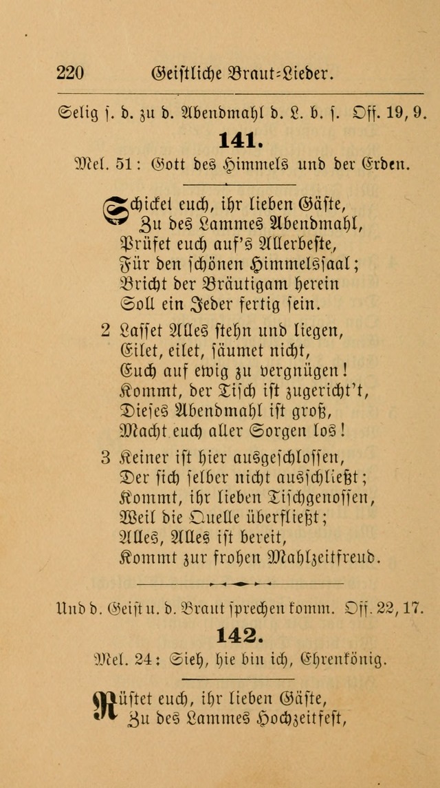 Unparteiische Liedersammlung: zum Gebrauch beim Oeffentlichen Gottesdienst und zur häuslichen Erbauung. (Revidirt und vermehrt) page 220