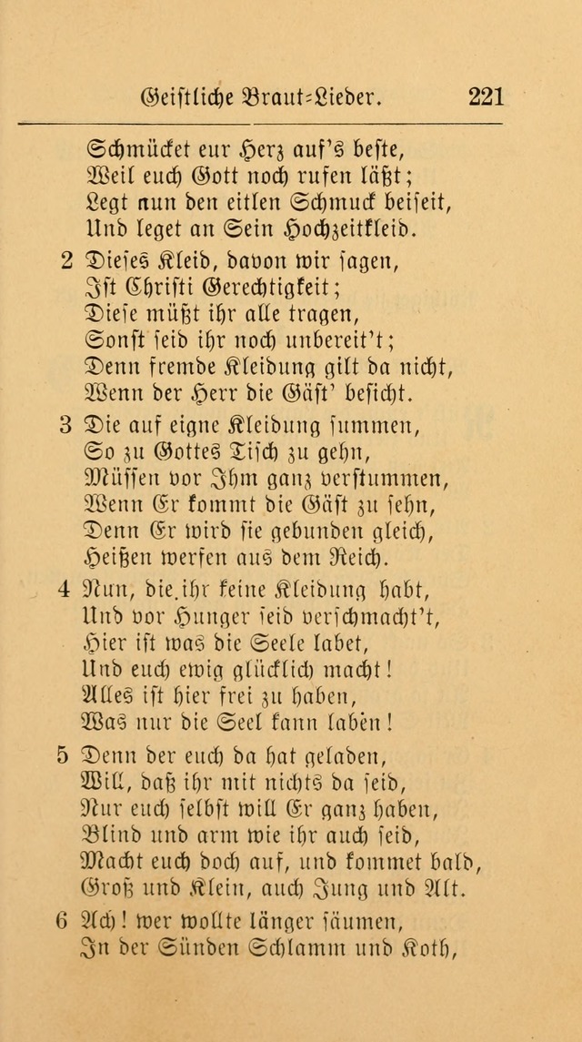 Unparteiische Liedersammlung: zum Gebrauch beim Oeffentlichen Gottesdienst und zur häuslichen Erbauung. (Revidirt und vermehrt) page 221