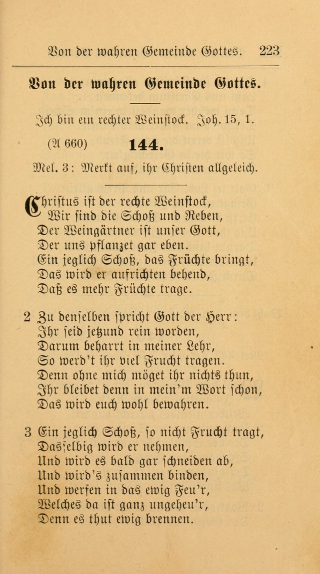 Unparteiische Liedersammlung: zum Gebrauch beim Oeffentlichen Gottesdienst und zur häuslichen Erbauung. (Revidirt und vermehrt) page 223