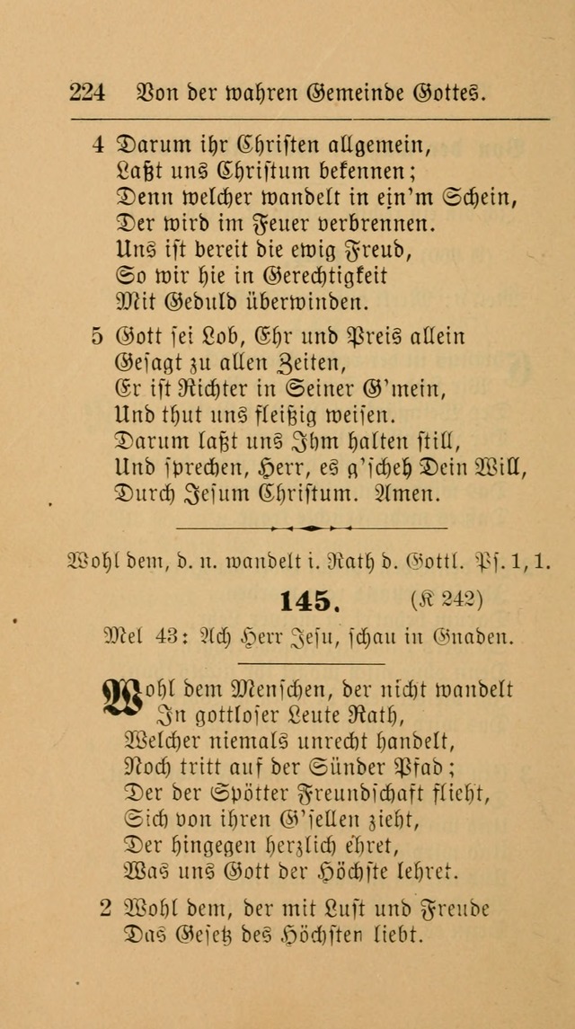 Unparteiische Liedersammlung: zum Gebrauch beim Oeffentlichen Gottesdienst und zur häuslichen Erbauung. (Revidirt und vermehrt) page 224