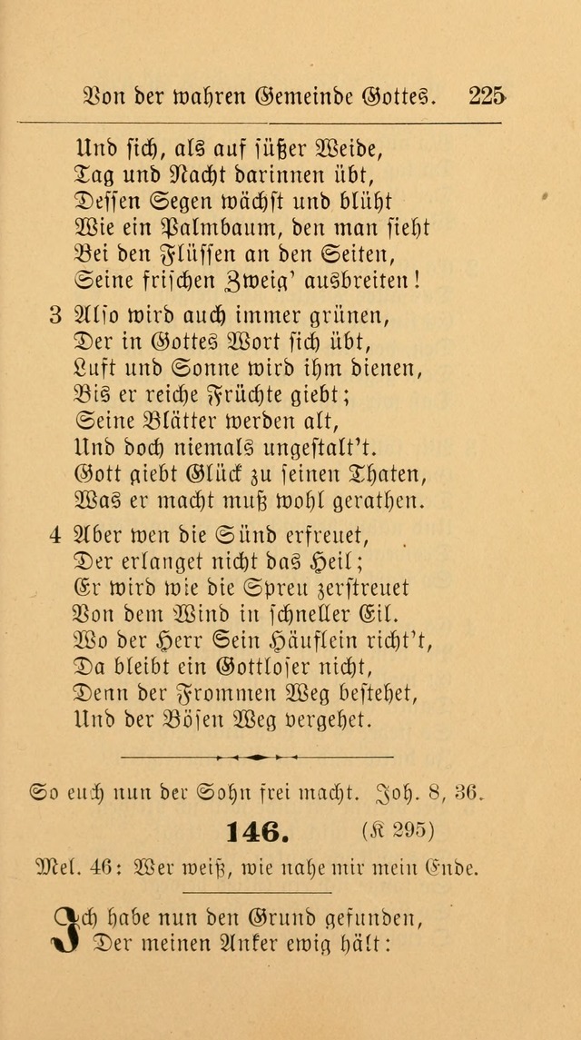 Unparteiische Liedersammlung: zum Gebrauch beim Oeffentlichen Gottesdienst und zur häuslichen Erbauung. (Revidirt und vermehrt) page 225