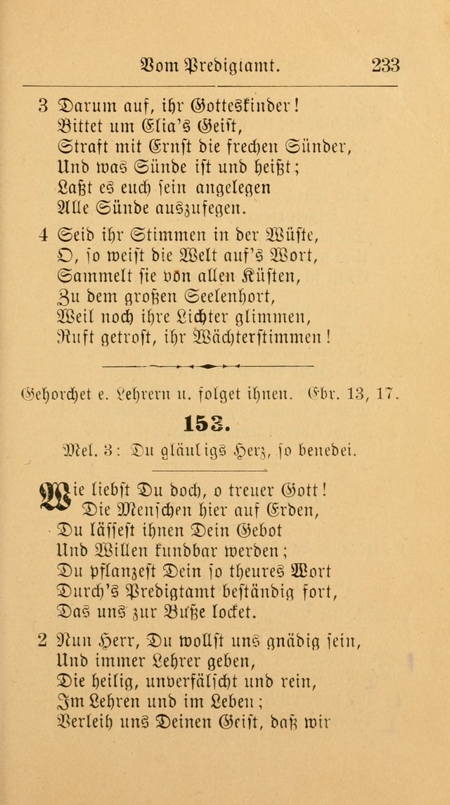 Unparteiische Liedersammlung: zum Gebrauch beim Oeffentlichen Gottesdienst und zur häuslichen Erbauung. (Revidirt und vermehrt) page 233